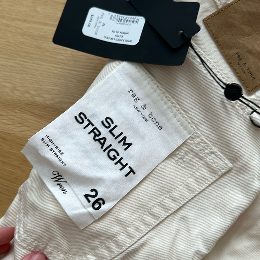 Rag and bone ecru wren slim jeans size 26 (2-4) new